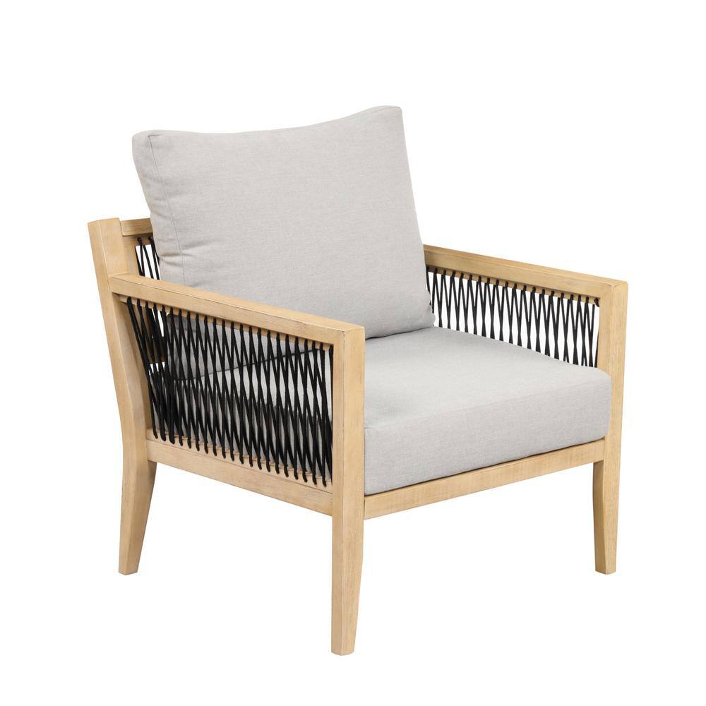 Freya Bohemian Acacia Wood Outdoor Armchair with Cushions
