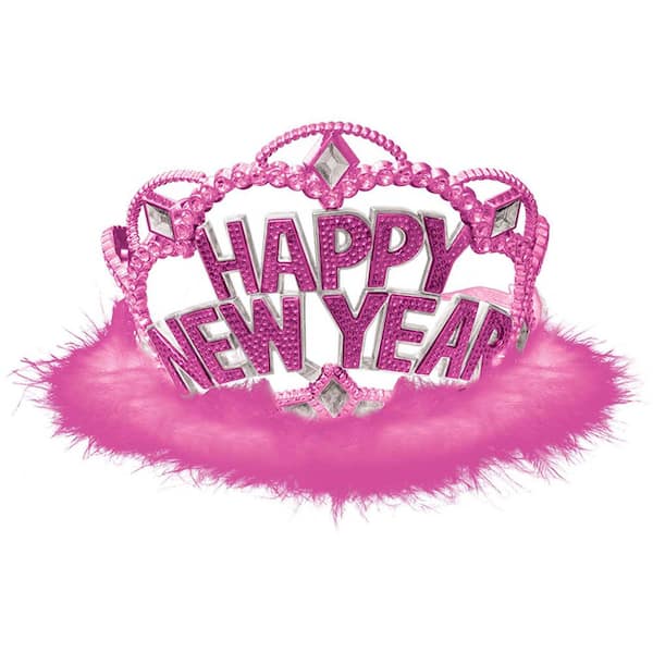 Amscan New Year's 3.5 in. Pink Tiara (4-Pack)
