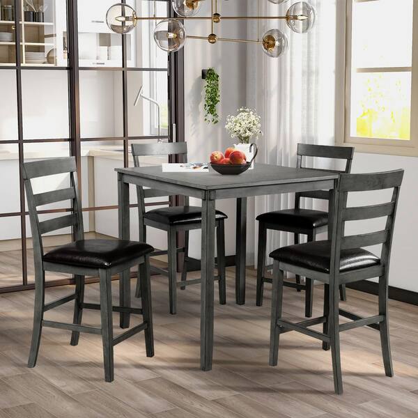 square grey dining table set