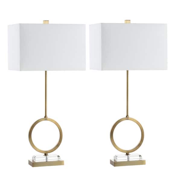 Kaden 31.5 in. Clear/Brass Gold Table Lamp