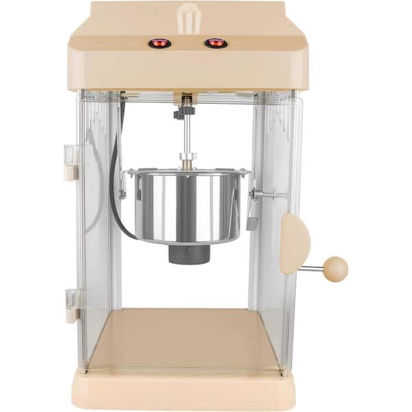 COTLIN 300W Beige Countertop Popcorn Machine with 4 oz. Stainless-Steel Kettle for Home Movie Theater