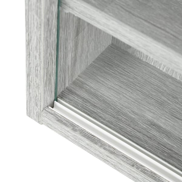 5-Tier Grey Wall-Mounted Display Cabinet Decorative Box, Glass
