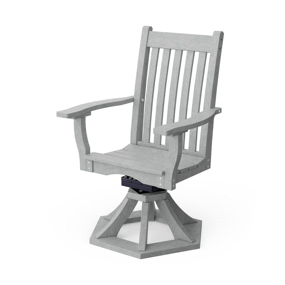 Classic Light Gray HDPE Plastic Outdoor Swivel Dining Arm Chair price history on PriceWatchPro