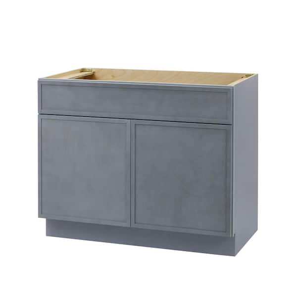 Vanity Art 39 in. W x 21 in. D x 32.5 in. H 2-Doors Bath Vanity Cabinet without Top in Smoky Gray