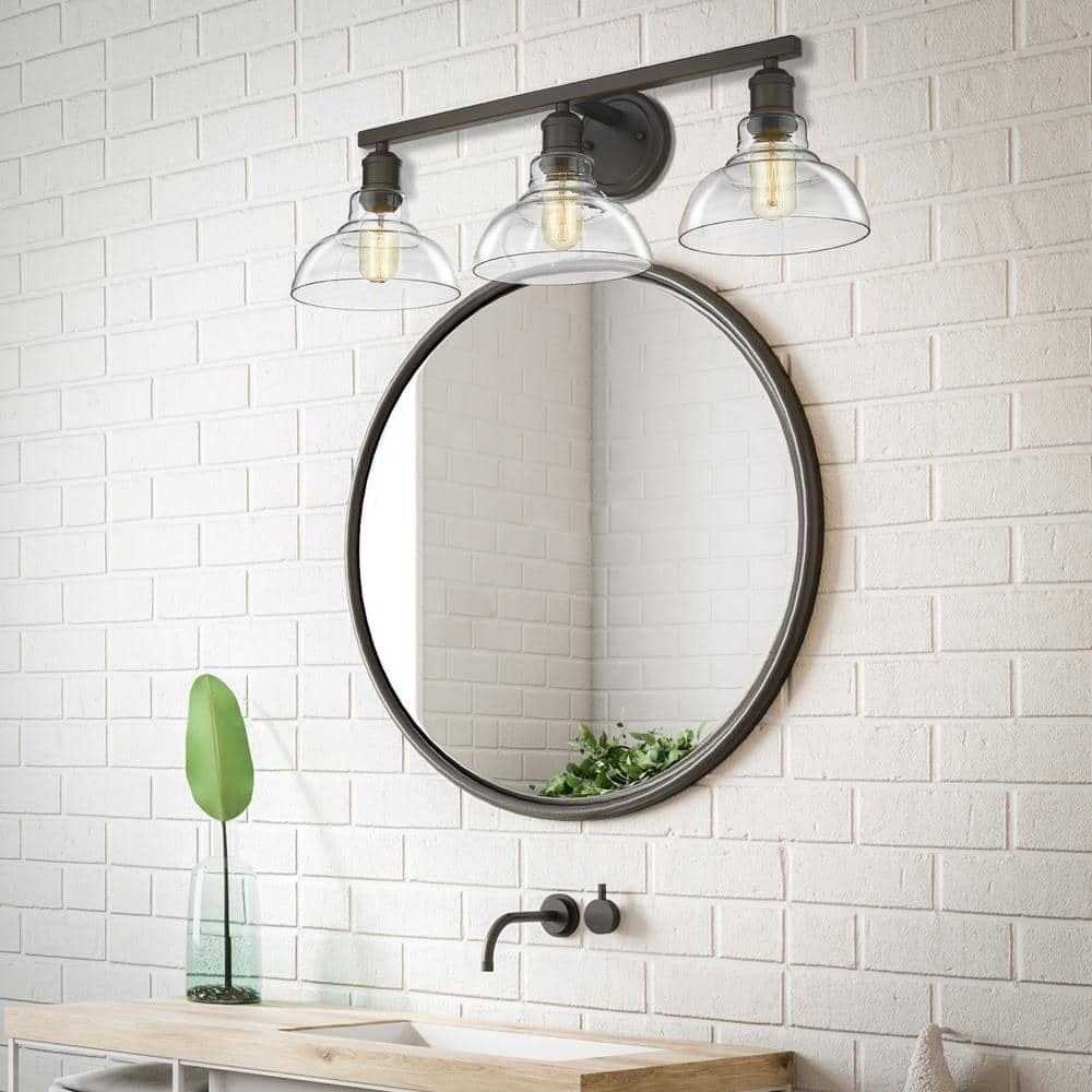 Bronze Dimmable 3-Light Industrial Bath Vanity Fixture