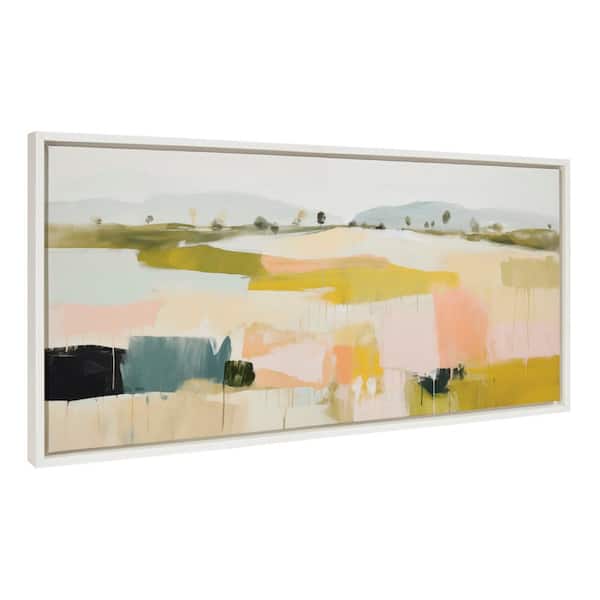Kate and Laurel Sylvie Quaint Vista I Framed Canvas by Amy Lighthall Set of 1 Abstract Art Print 18.00 in. x 40.00 in.
