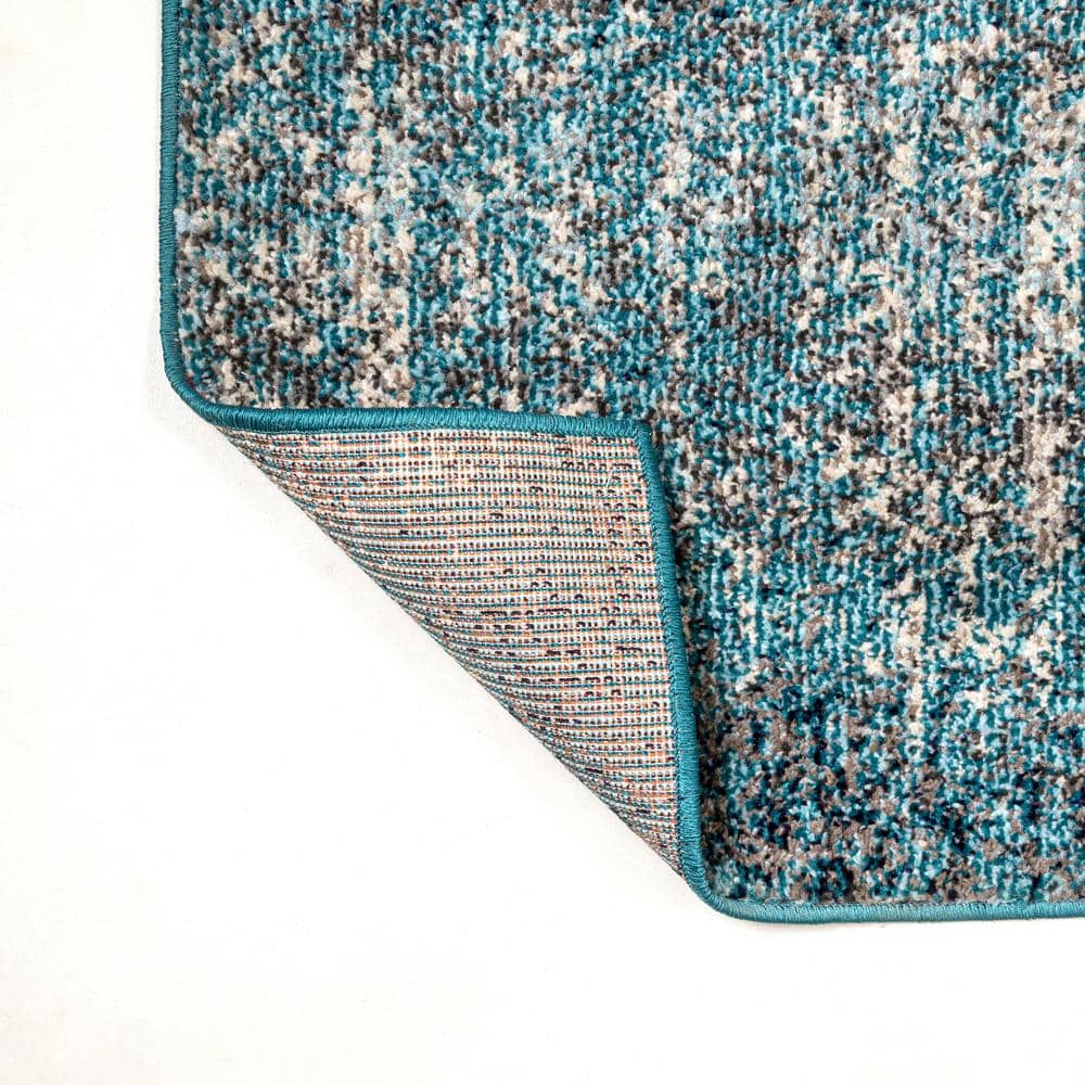 Serene Splash Cream/Turquoise Synthetic 5' x 8' Abstract Area Rug