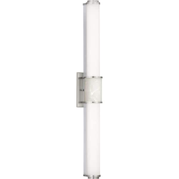 Progress Lighting Phase 1.2 LED Collection 36" Brushed Nickel White Shade Modern Bath Vanity Light