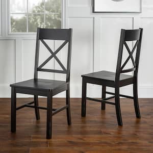 Millwright Antique Black Wood Dining Chair (Set of 2)