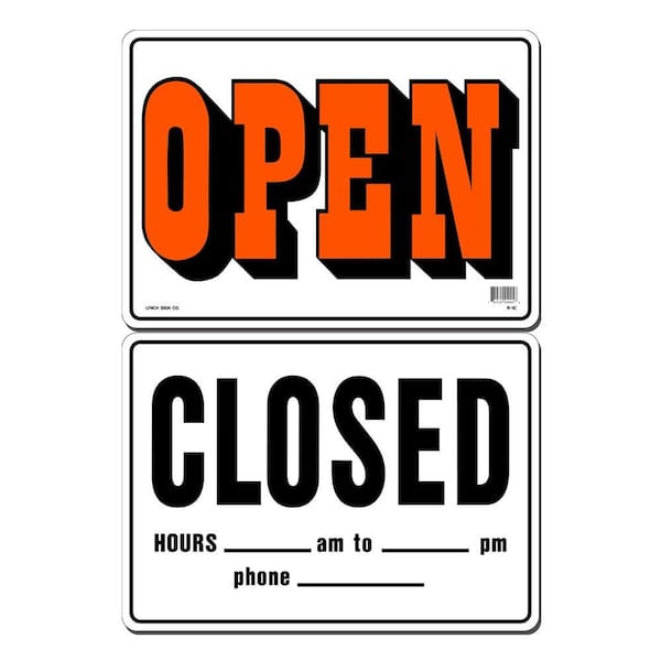 Lynch Sign 14 in. x 10 in. Open/Closed Sign Printed on More Durable, Thicker, Longer Lasting Styrene Plastic