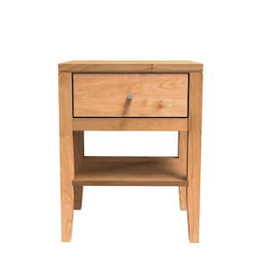 Amara Solid Maple Light Oak With Drawer and Nightstand