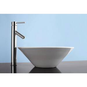 Single Hole Single-Handle High-Arc Vessel Bathroom Faucet in Polished Chrome