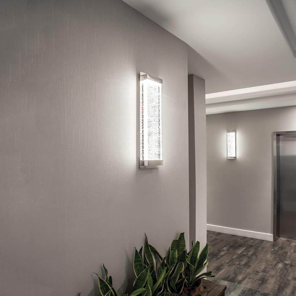 Elysian 13" Dimmable LED Wall Sconce in Polished Nickel with Crystal Bubbles