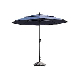 10 ft. Aluminum Patio Market Umbrella Features UV Resistant with Double Airvent Navy