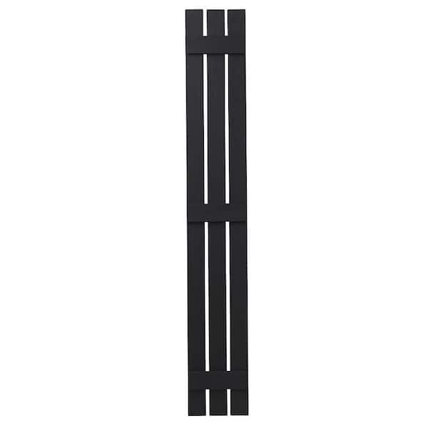 Ply Gem 12 in. x 81 in. Polypropylene 3-Board Open Board and Batten Shutters Pair in Black