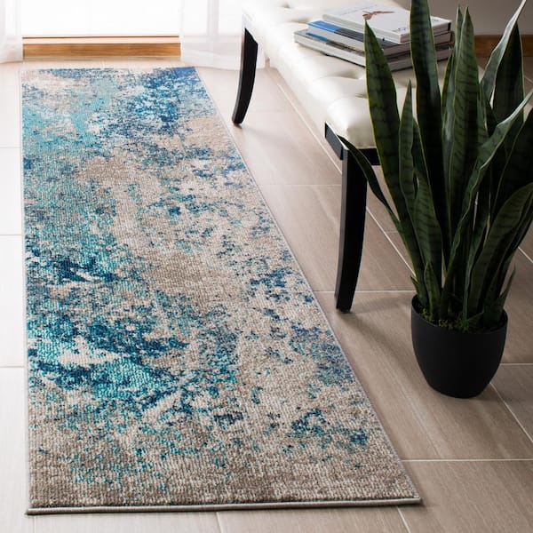 Madison Blue/Gray 2 ft. x 10 ft. Runner Rug