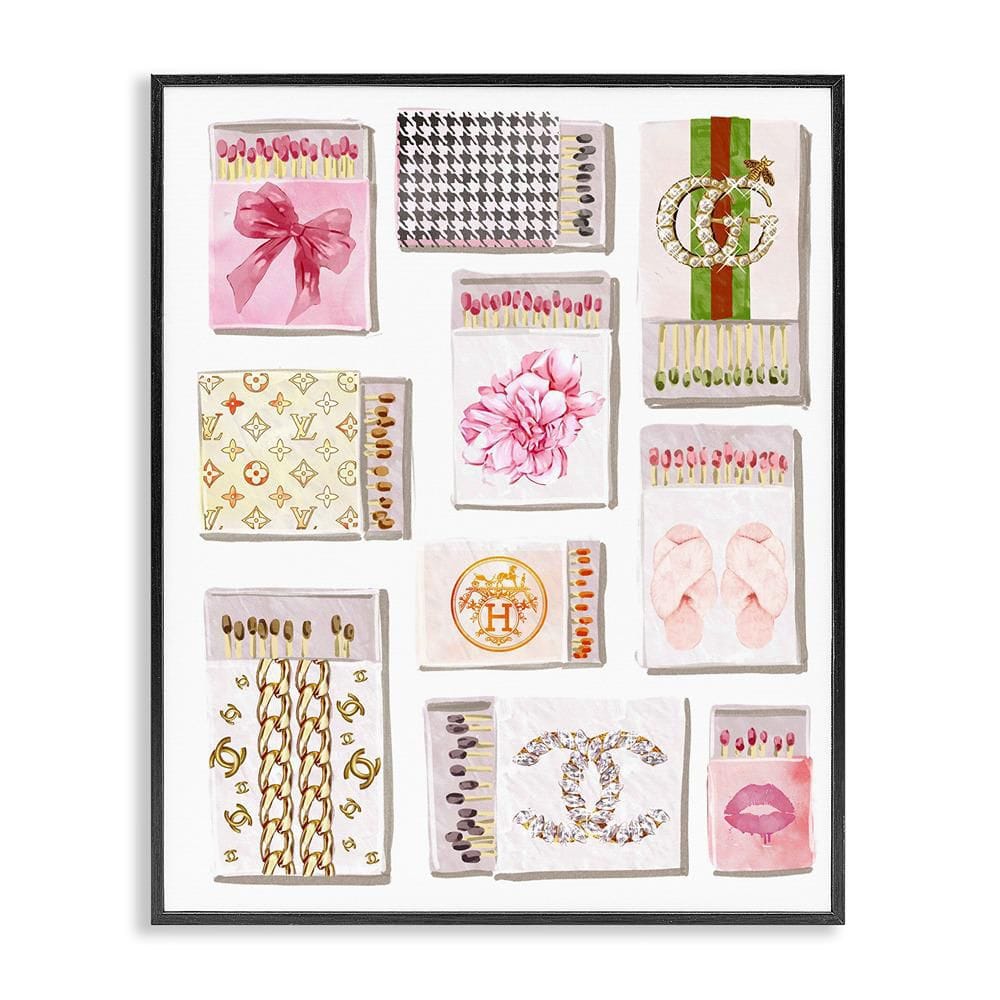 Glam Girl Matchboxes by Ziwei Li 1 Piece Black Framed Abstract Giclee Art Print 20 in. x 16 in. price history on PriceWatchPro