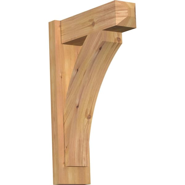 Ekena Millwork 6 in. x 24 in. x 16 in. Western Red Cedar Thorton Craftsman Smooth Outlooker