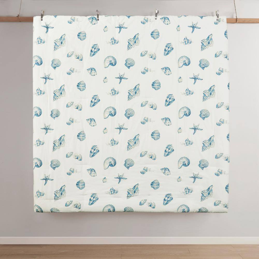 Nautical Blue Cotton Reversible Queen Comforter Set
