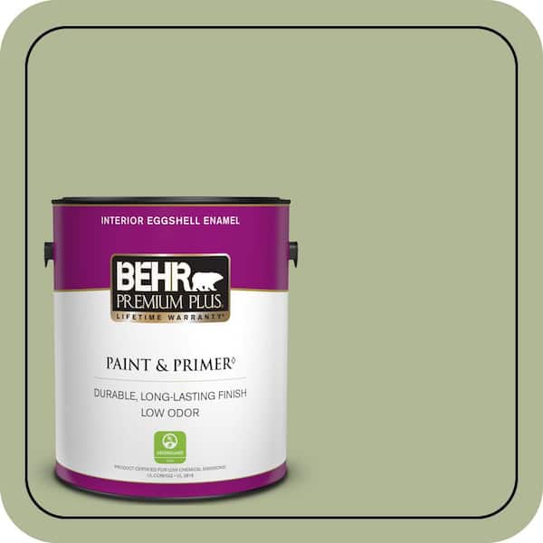 BEHR PREMIUM PLUS 1 gal. #PPU11-08 Moss Print Eggshell Enamel Low Odor Interior Paint & Primer