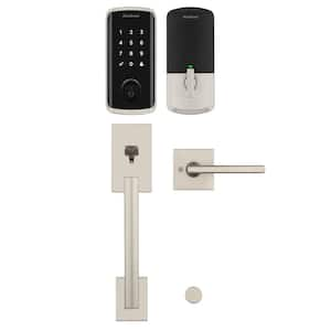 Halo Select Satin Nickel Wi-Fi Electronic Smart Lock Deadbolt with San Clemente Handleset Halifax Lever Combo Pack