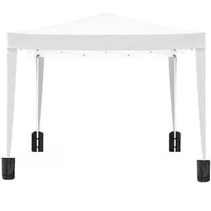 White Roof Metal Portable Carport 10 ft. W x 10 ft. D x 8.5 ft. H with 4-Removable Sidewalls and Carry Bag