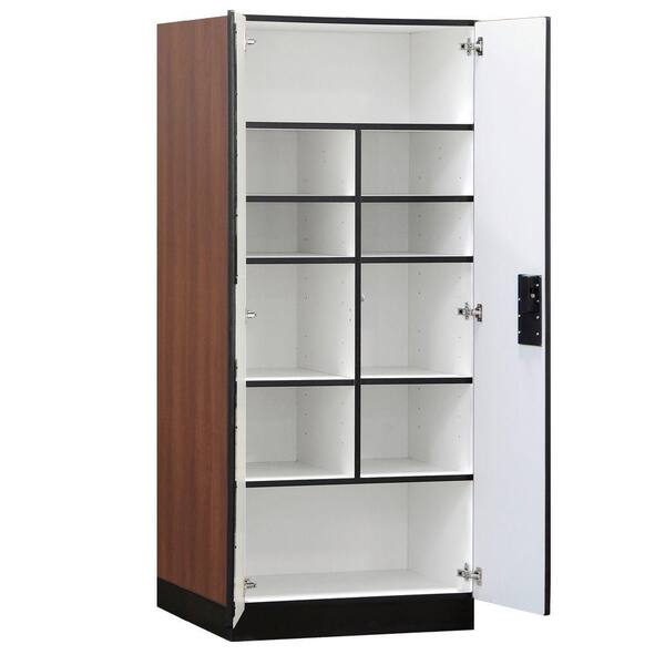 Salsbury Industries 32 in. W x 76 in. H x 24 in. D Standard Wood Designer Storage Cabinet Assembled in Mahogany
