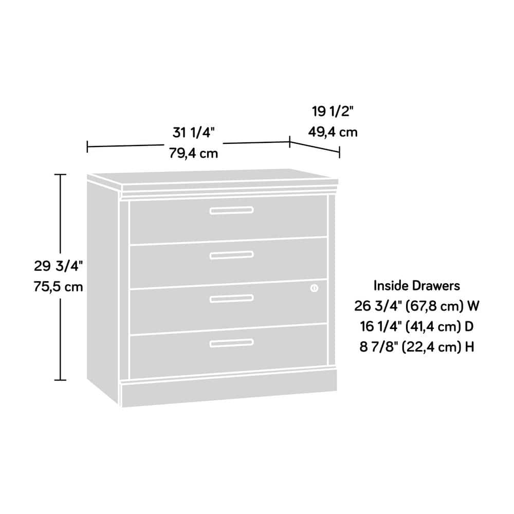 Pebble Pine 2-Drawer Lockable Lateral File Cabinet