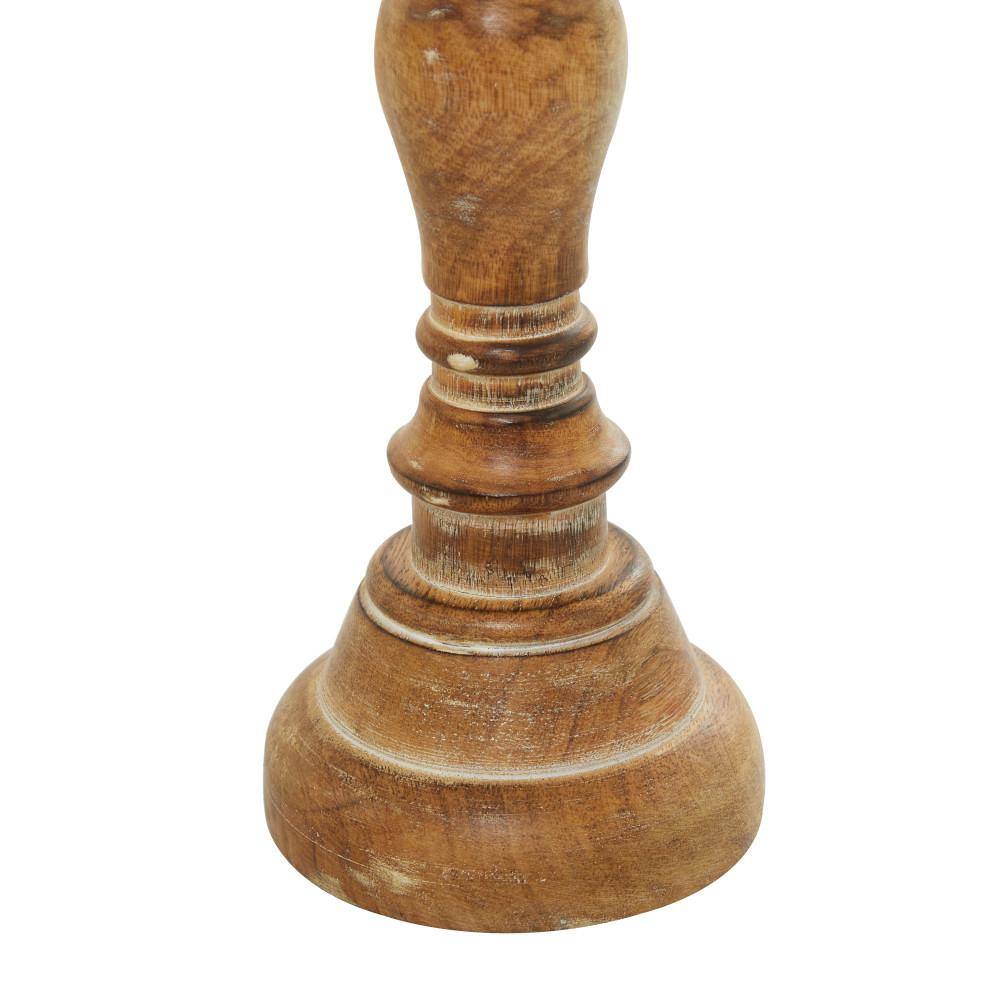 Elegant 24" Tall Wooden Candlestick with Fine Craftsmanship