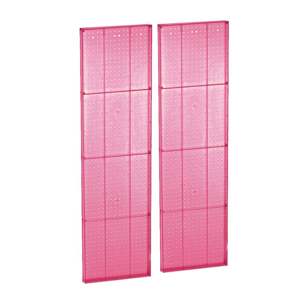 60 in. H x 16 in. W Pink Styrene Pegboard with One Sided Panel (2-Pieces pe