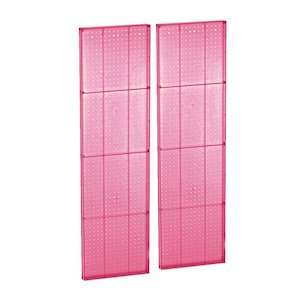 60 in. H x 16 in. W Pink Styrene Pegboard with One Sided Panel (2-Pieces per Box)