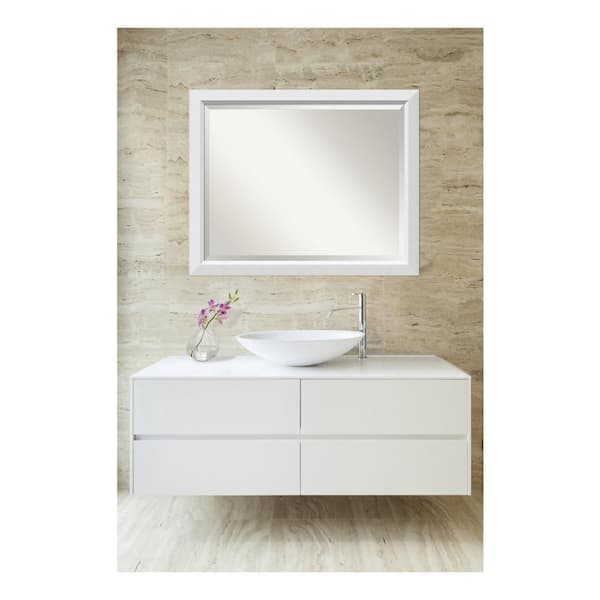 Amanti Art Blanco White 43.5 in. x 33.5 in. Beveled Rectangle Wood Framed  Bathroom Wall Mirror in White DSW3940072 - The Home Depot