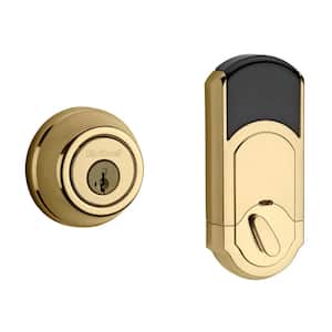 910 Signature Series Lifetime Polished Brass Single Cylinder Traditional Deadbolt with Home Connect Technology
