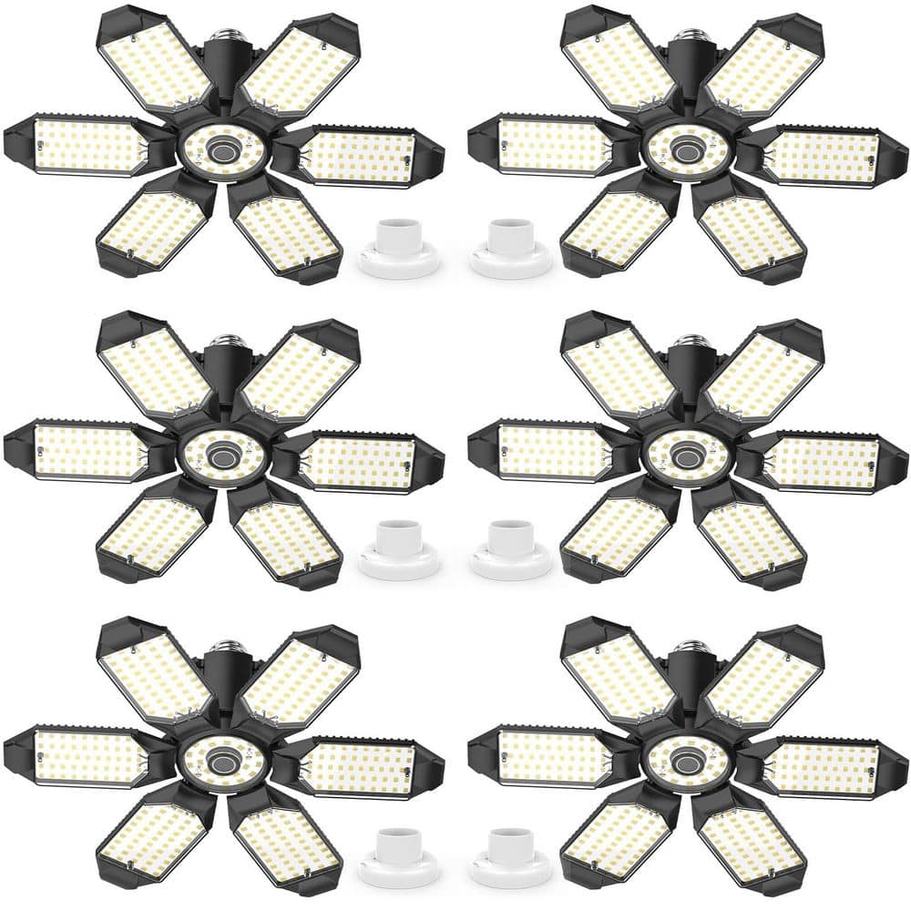 6-Pack 0.9ft. 200-Watt Black Led Shop Lights, E26/E27 Base, 6500K Super Bright, 22000LM Deformable Garage Light price history on PriceWatchPro