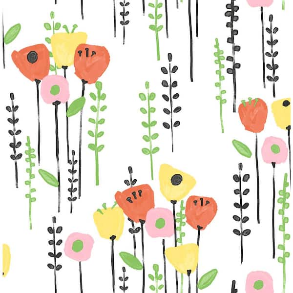 A-Street Prints Mabel Yellow Floral Field Wallpaper Sample
