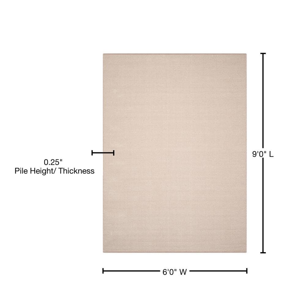 Coastal Charm Ivory & Grey Hand-Woven Cotton Area Rug, 6' x 9'