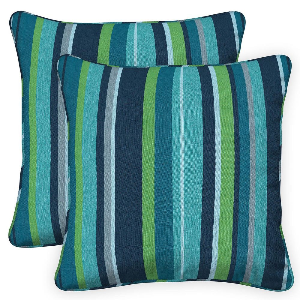 Outdoor Square Toss Pillow Stripe Poolside (Set of 2)
