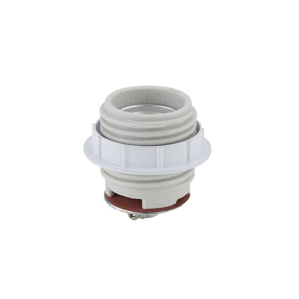 1.5 in. Porcelain Threaded Standard Base Socket with Metal Shade Ring Included