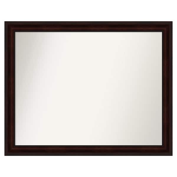 Amanti Art Coffee Bean Brown 45.25 in. x 36.25 in. Custom Non-Beveled Satin Recyled Polystyrene Framed Vanity Wall Mirror