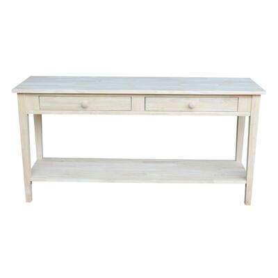 Spencer 48 in. Beige Standard Rectangle Wood Console Table with Drawers