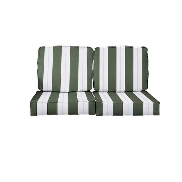 SORRA HOME 27 in. x 30 in. Sunbrella Relate Ivy Deep Seating Indoor/Outdoor Loveseat Cushion
