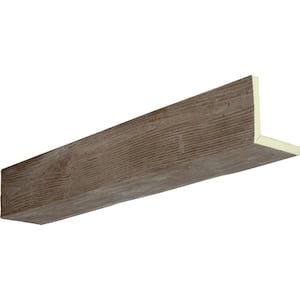 4 in. x 12 in. x 22 ft. 2-Sided (L-Beam) Sandblasted Natural Honey Dew Faux Wood Ceiling Beam