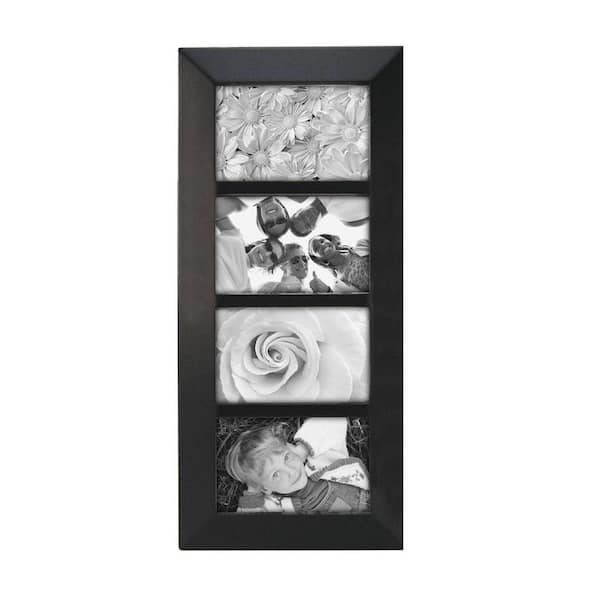 Unbranded Berkeley 4-Opening 4 in. x 6 in. Black Collage Picture Frame