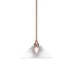 1-Light New Age Brass Mini Pendant with 12 in. Clear Bubble Glass
