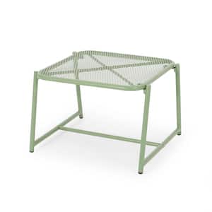 Gobi Matte Green Rectangular Iron Outdoor Patio Side Table
