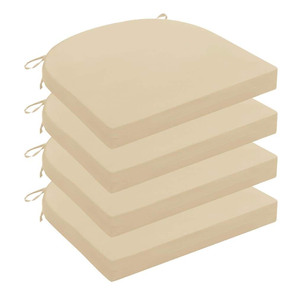 17 x 16 x 2 in. Outdoor Chair Cushions with Ties, Water-Resistant Polyester, Beige, 4-Pack price history on PriceWatchPro