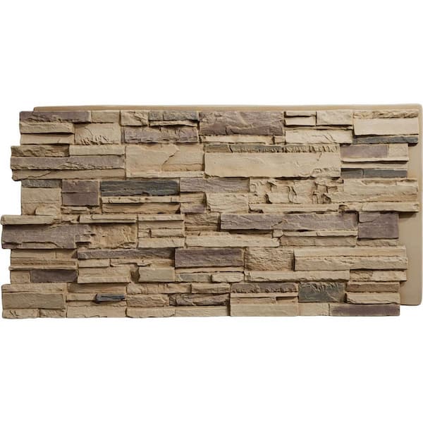 48-5/8 in. x 24-3/4 in. Cascade Stacked Stone, StoneWall Faux Stone Siding Panel