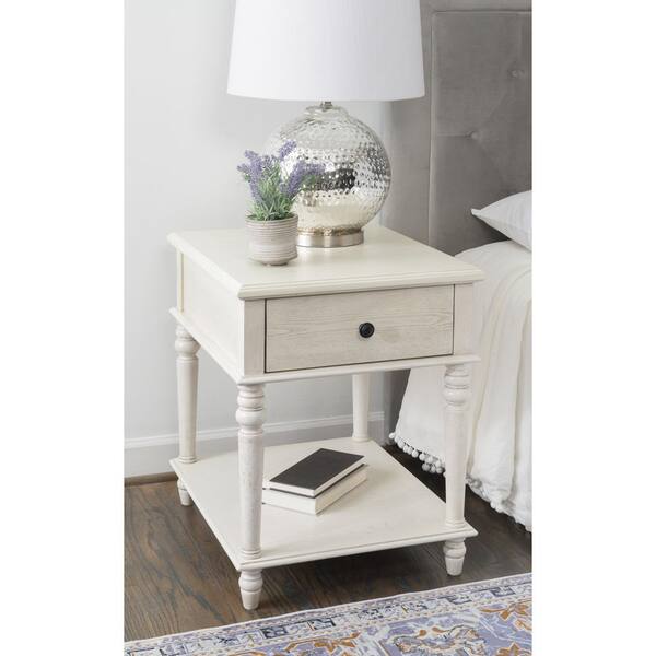 White company store side table