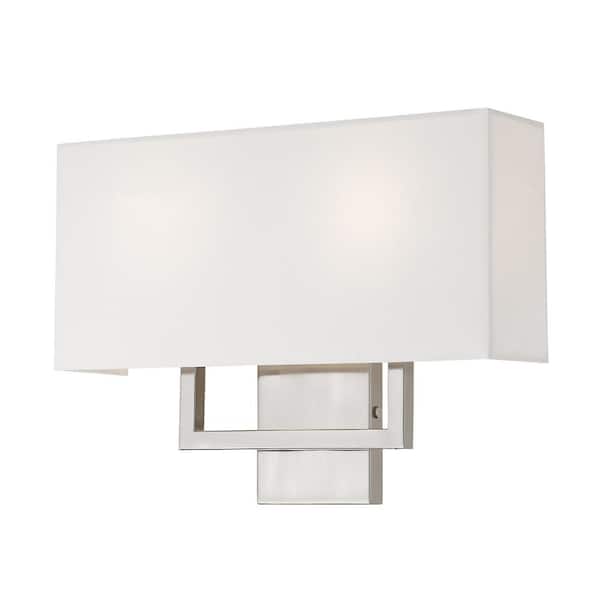 Livex Lighting Pierson 16 in. 2-Light Brushed Nickel ADA Wall Sconce