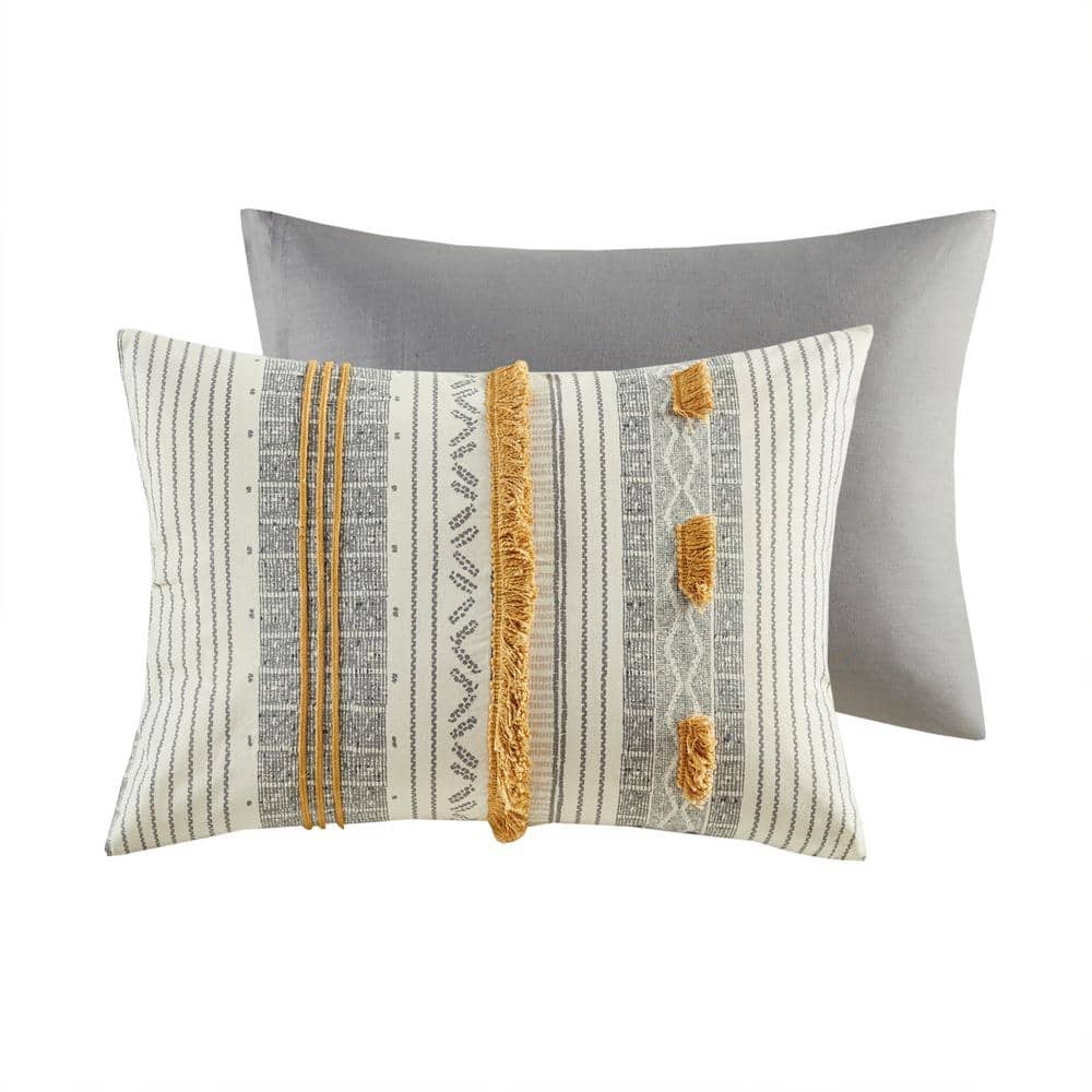 King Gray and Yellow Cotton Down Alternative Comforter Set